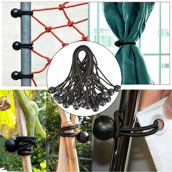 Elastisk snor med plastikbold til telt, trampolinbindingssnor elastisk boldbælte 15 cm 10 stk. pr. pakke pris * 3