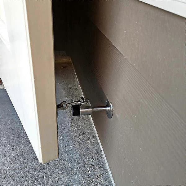 Vægmonteret dørstopper med krog, kraftig rustfrit stål, 1 stk.