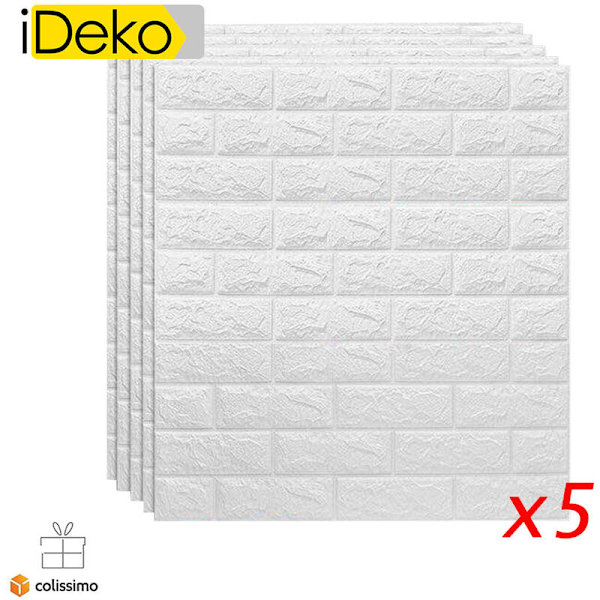 iDeko® 5X 3D Tapetti Simulointi Kivitiilet DIY PE Vaahto Itseliimautuva Vedenpitävä Valkoinen 0.7*0.77 (M)