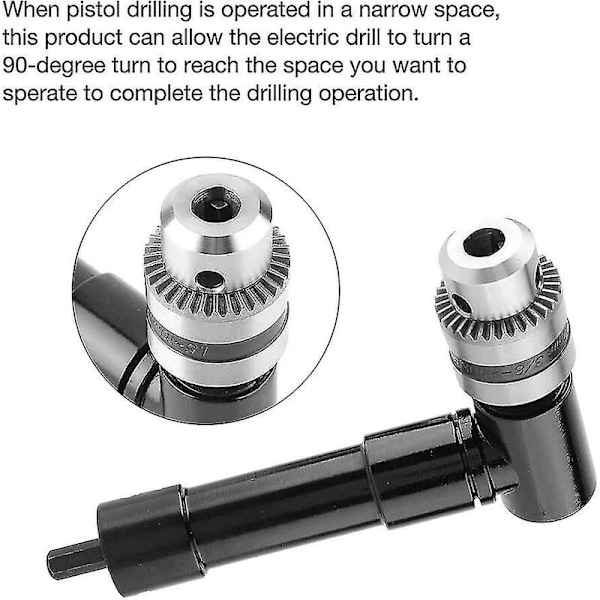 Vinkelborrchuck, 90 Självåtdragande Vinkelchuck, 1-10mm Elektrisk Axel, Borrförlängningsverktyg, för Trånga Utrymmen