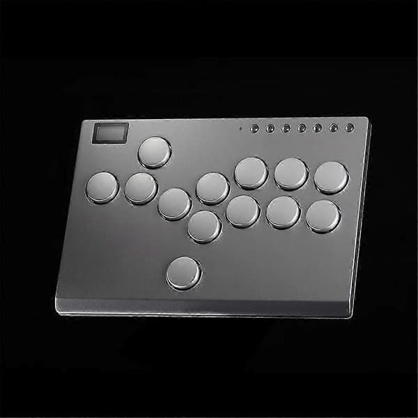 13 tangenter Arcade Stick All-Button Joystick Controller med anpassade RGB Turbo-funktioner Stöder SOCD Svart