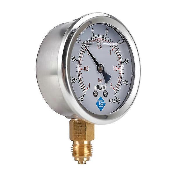 Trykmåler med dobbelt skala til luft-, vand- og hydrauliske systemer 1/4 NPT-montering
