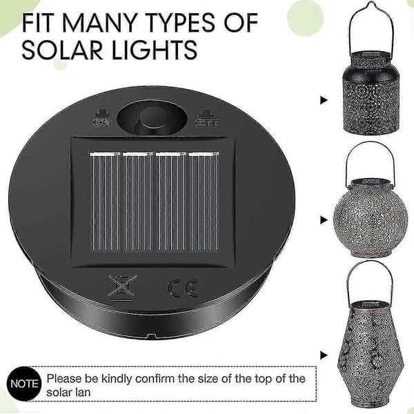 6 stk. solcellelamper udskiftningstop 7 solcellelygte dele LED solpanel lygte låg lys til udendørs ophængning