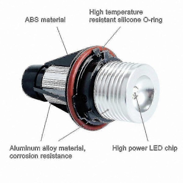 2 st LED Angel Eyes Marker Glödlampor för E39 E53 E60 E61 E63 E64 E65 E66 E87 525i 530i Xi 545i M5 Modeller Röd Red