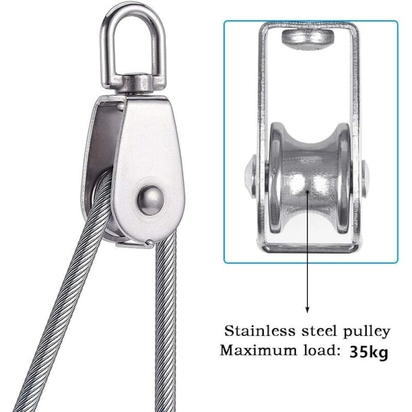 304 rustfrit stål enkelt remskive/dobbelt remskive/løfteremskive/M15 enkelt drev wire 4 stk