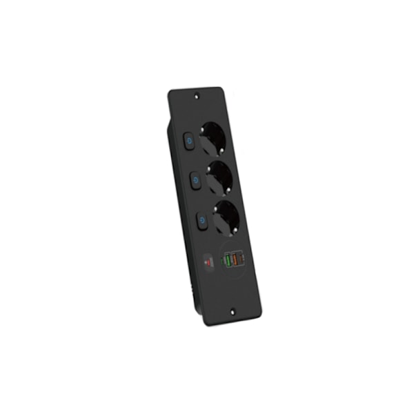 BKL-E68 Inbyggt Uttag - Europeisk Standard Svart Sort