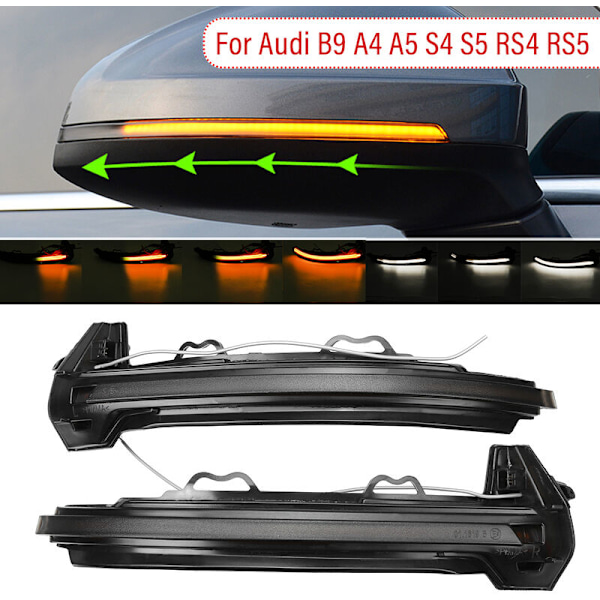 För Audi A4 S4 A5 S5 RS4 RS5 Vatten Ljus LED A4/S4 B9 2016-2019 Unik Gul 2st