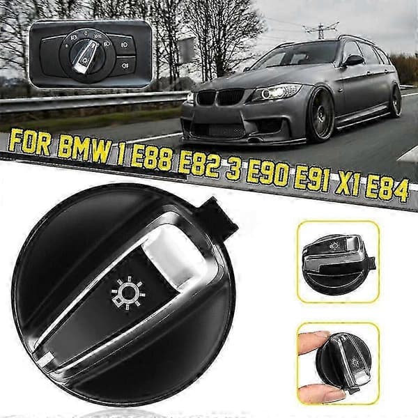 Til-BMW 3-SERIE E90 E91 LCI X1 E84 E88 E82 FORLYGTE KONTAKT ROTATIONSKNAP 9169405 61319169405 sort black