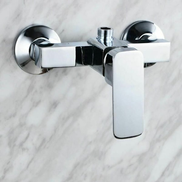 Badrum och WC Modern krom väggmonterad duschblandare med duschmunstycke för kallt och varmt vatten