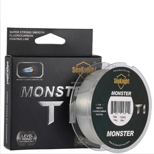 SeaKnight T1 Fluorocarbon Carp Fishing Stealth Guide Line Fluorocarbon Belagt Fiskeline 100m/110yds 3-35LB 0.8