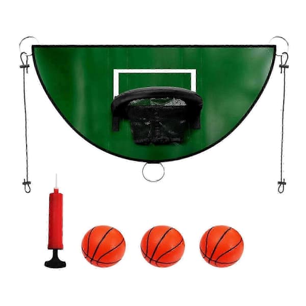 basketballkurv til trampolin med stativ grøn green