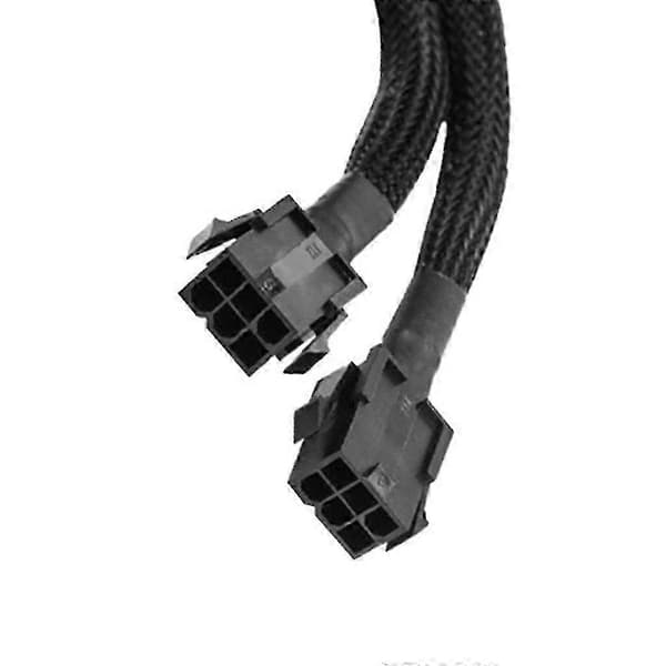 8-bens han til dobbelt 6-bens hun kabeladapter til 8-bens GPU, 20 cm