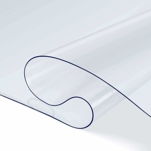 Tjock Transparent Duk, Miljövänlig PVC, Bordskydd 90 * 160 * 0.2CM, Vattentät, Oljetät, Halkfri, Reptålig, Lätt att rengöra.