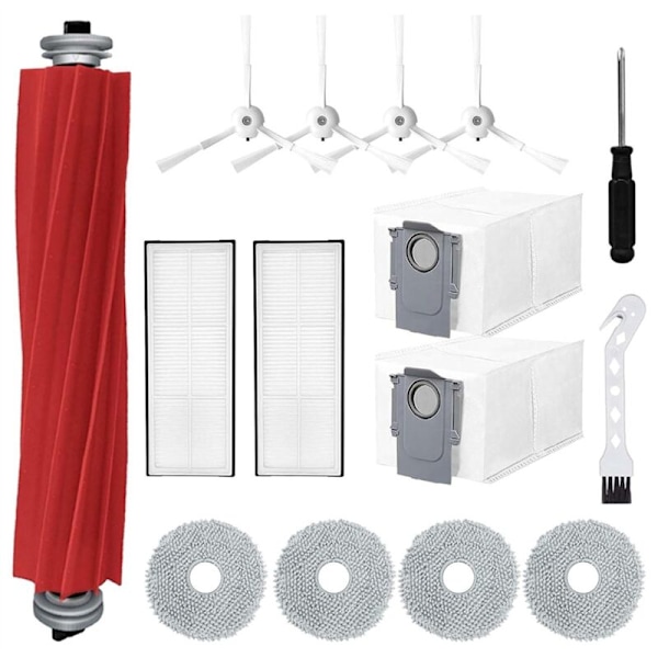 Q/P10 Robotdammsugartillbehör Set, Reservdelar med Huvudborste, Servetter, Damm, Sidoborstar