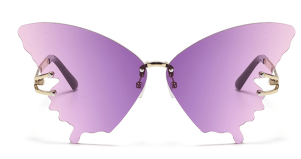 Store sommerfugleformede solbriller (lilla pink)