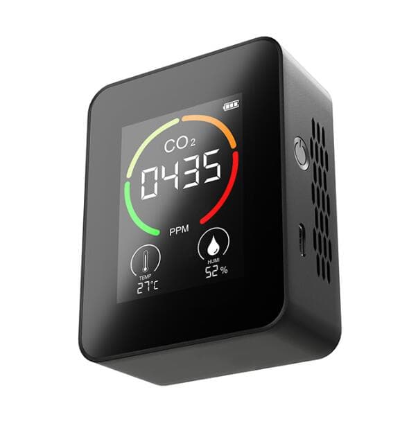 Bærbar C02-måler til hjemmet (Halvledersensor (Sort))