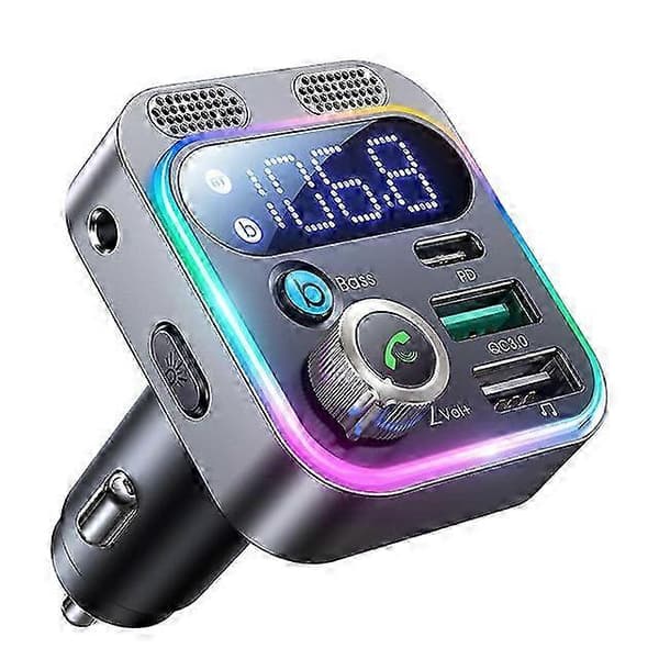 Bil Bluetooth-adapter 5.3 med FM-sändare och 48W snabbladdning