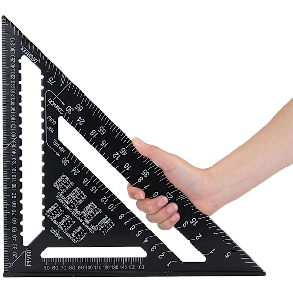 Raitool AR01 43X30X30cm Trekant lineal i aluminiumslegering Metrisk Sort Trekant lineal