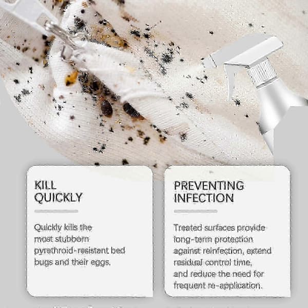 Væggelusdræbende spray dræber væggelusæg forhindrer lopper og væggelusbid 2 stk. 2pcs