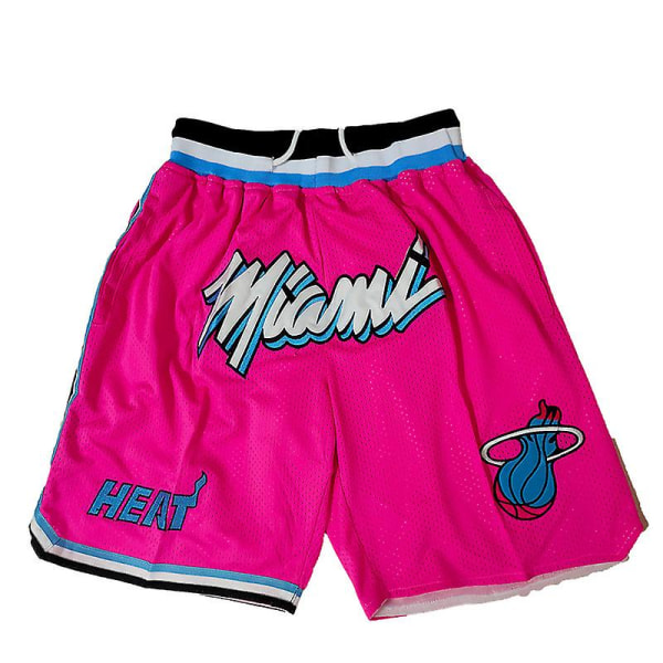 Miami Heat Basketball Broderade Shorts/city Rosa