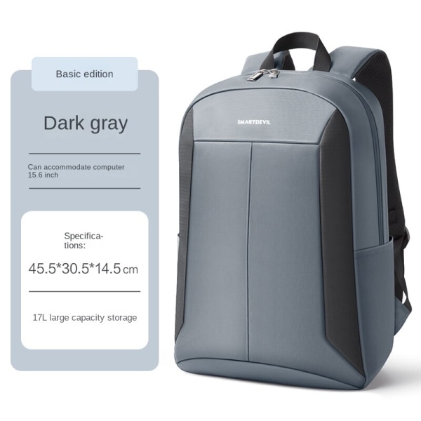 SmartDevil mäns affärsryggsäck med stor kapacitet Mode nytt grå