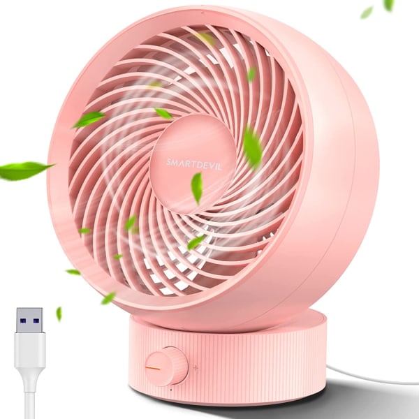 SmartDevil USB-fläkt, minifläkt, bordsfläkt, för kontor, hem rosa