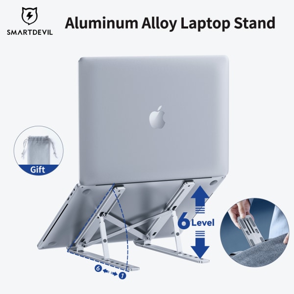 SmartDevil Laptop Stand Desktop Mini hopfällbart Portable Stand silver-