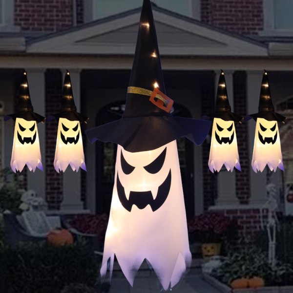LED Halloween dekoration Blinkande ljus Gypsophila Ghost White