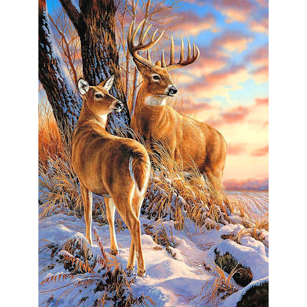 30x40cm Adult Child 5D DIY Diamond Art Set - Deer Under