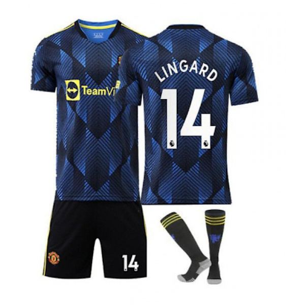 21-22 Second Away Royal Blå Fotballdrakt Barn Voksen Dress Primær og Sekundær Skoleelever Treningsdrakt Nr. 7 Stjerne 14 Wear socks 22#