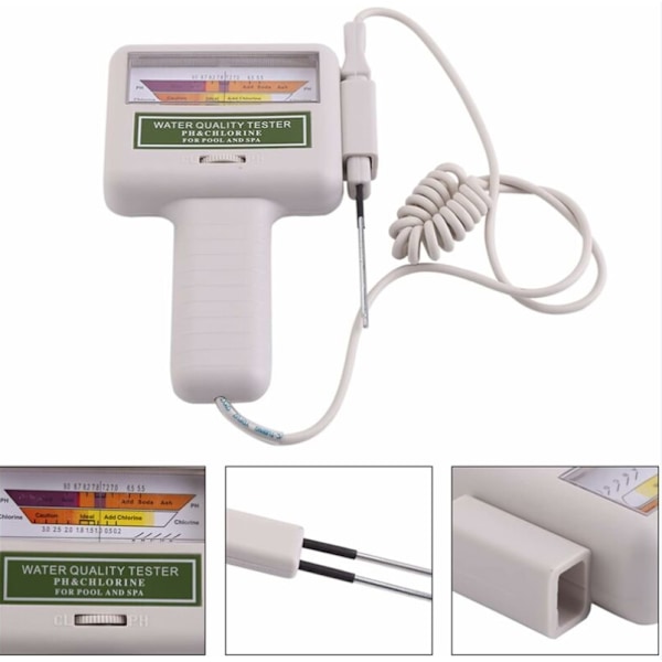 Frit klor tester PH-meter 2 i 1 digital vandanalysemonitor,