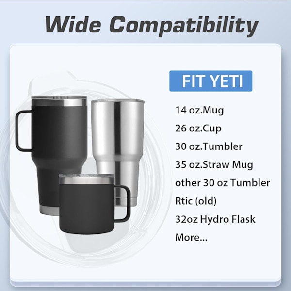 Tumblerlock, Magnetiska Ersättningslock för 20 oz Tumbler, 16 oz Pint, 10/24 oz Mugg, 10 oz Lowball, för Ozark Trail, Gammal Stil Rtic 30oz