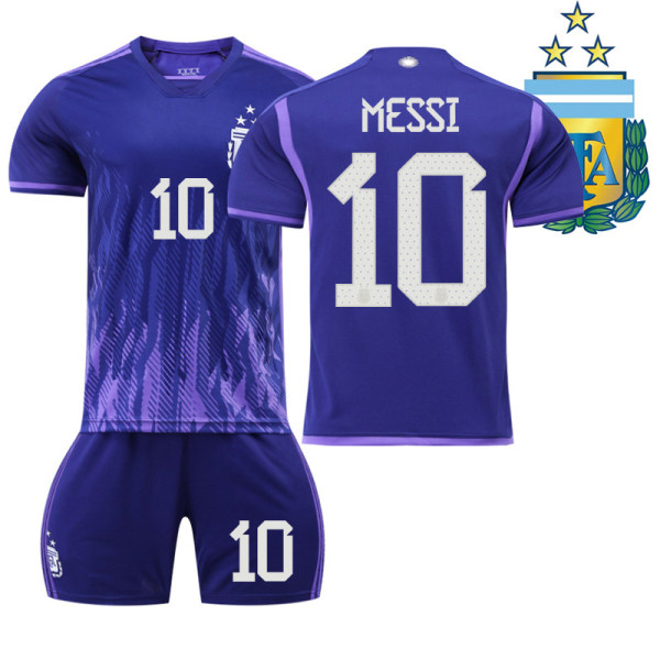 22-23 Argentina borta 10 Messi 11 Di Maria 22 Lautaro 21 Dybala VM fotbollströja No. 10 with socks + protective gear #18