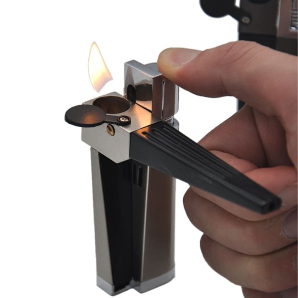 2-i-1 Mjuk Ram Butan Påfyllningsbar Tändare Justerbar Multifunktionell Gaständare Bärbar Hopvikbar Mini Pipa Camping Grill Eldstad