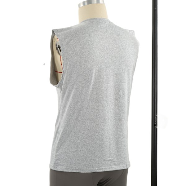 Träningslinne för män, enfärgad, ärmlös, muskelshirt för gymträning, grå, XL