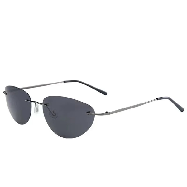 Ultralight Rimless Oval Titanium  Aurinkolasit Rimless Miesten Ajoaurinkolasit Yöllä Näkemisen Lasit Black Frame Blue Discol frameless