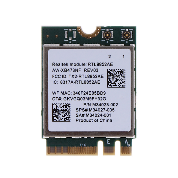 Realtek-modul RTL8852AE Wi-Fi 6 Combo-kort 802.11ax M.2 5G Wifi trådlöst Wlan-kort Bluetooth 5.2 för Win 10 11