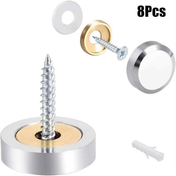 8 stk. spejlskruer dekorative hætter 22 mm (FQ) 22mm