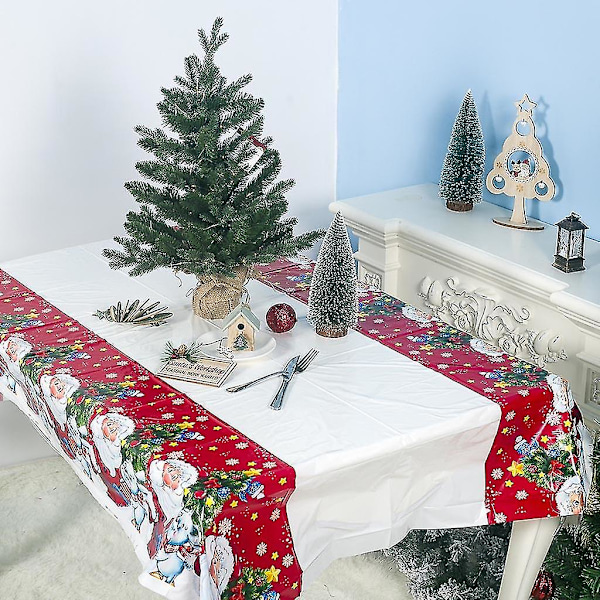 Ny juledekorasjon PVC-duk 180*110cm Julebord Vanntett