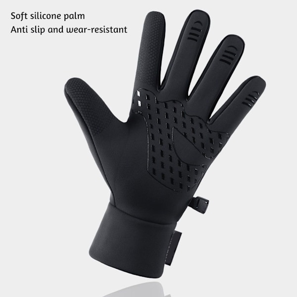 Mænds Touch Screen Ski Handsker Med Lomme Bløde Vandafvisende Termiske Handsker Til Vandreture Fiskeri Blå Blue M