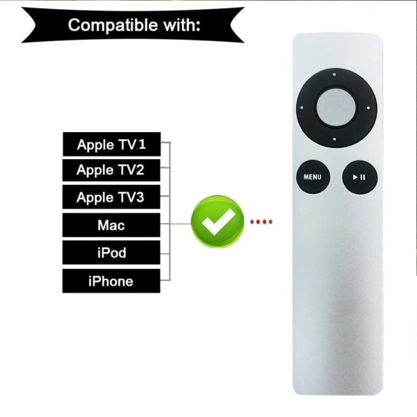 Ny erstatningsfjernbetjening passer til Apple tv 1 2 3 A1427 A1469 A1378 A1294 MD199LL/A MC572LL/A MC377LL/A MM4T2AM/A MM4T2ZM/A Mac musiksystem