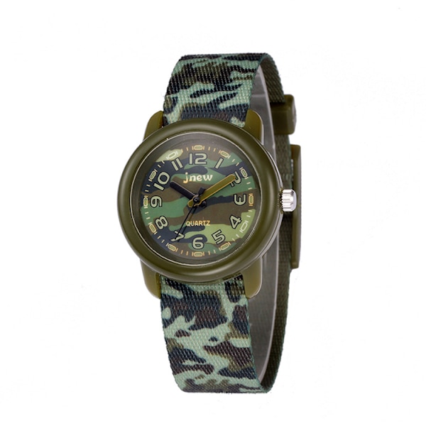 The Best Gift for Kids Watch Camouflage Watch Stretch Fabric Strap (Camouflage Green)