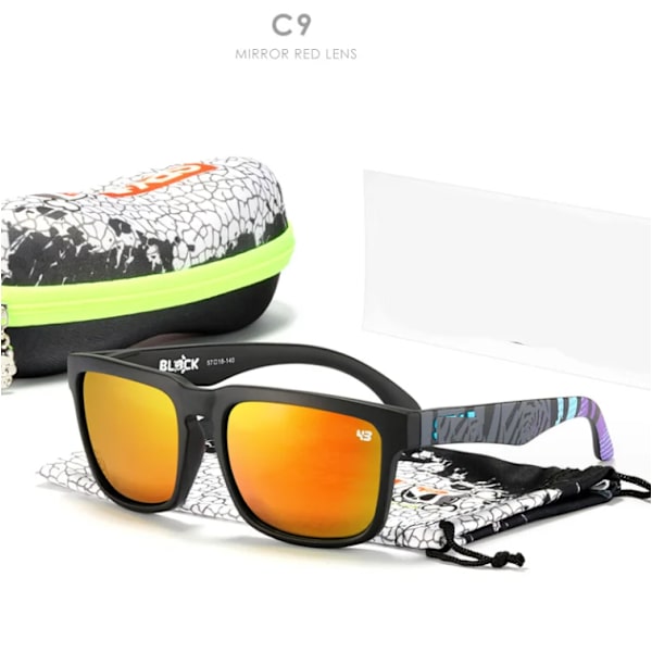 2024 Uusi saapuminen ulkoilulajit sävyt Vintage heijastava TAC-linssi miehet Spy Polarized aurinkolasit S174 C3 Square