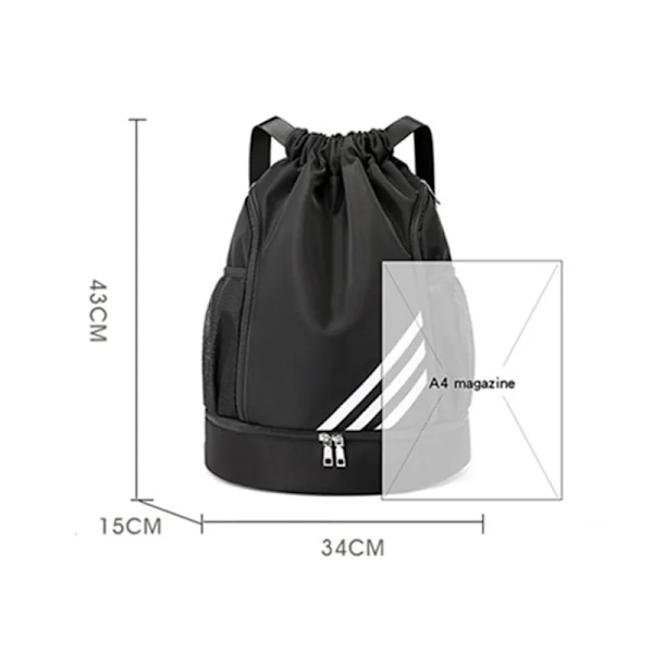 Gym Sports Bag Ladies Drawstring Bolsas Black