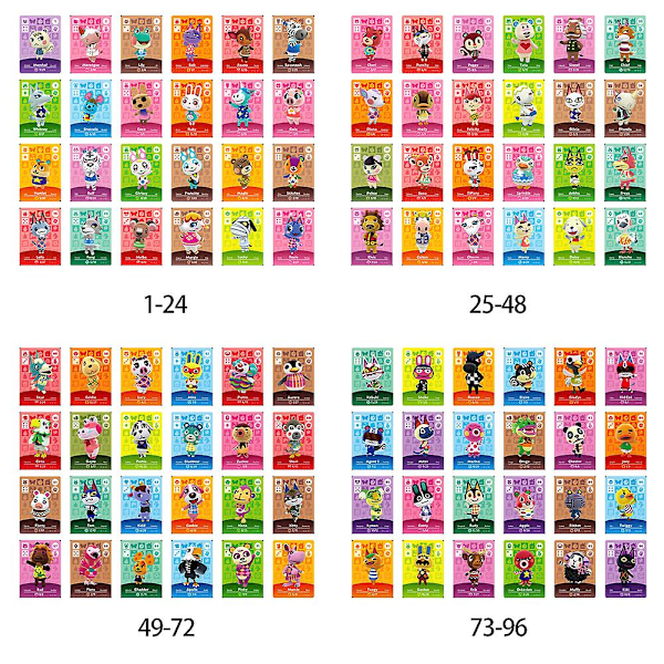 24 stk Mini Spillkort Videokassettsamling Animal Crossing Passer for Switch (FMY)