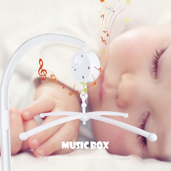 Mobilholder med musikkboks for babymobil, mobilholder for seng/vugge