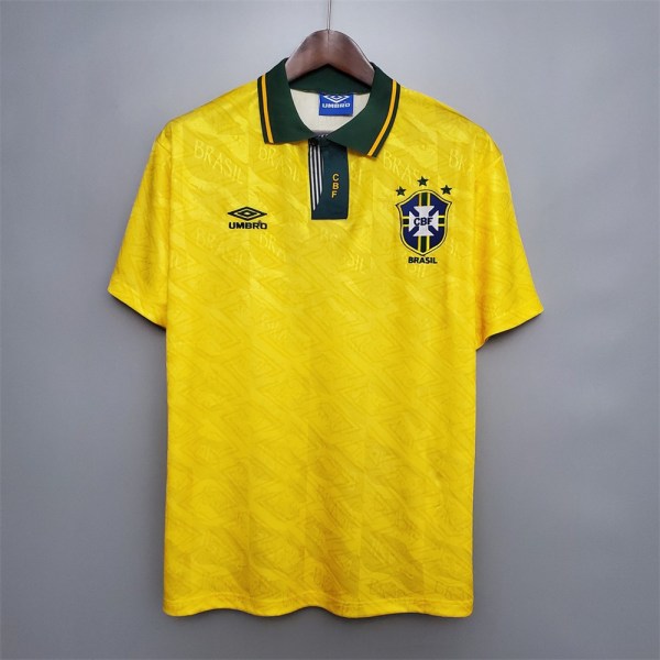 Brasiliansk Retro Fotballtrøye 1991/1993 For Tenåringer Fotballtrøye no name l