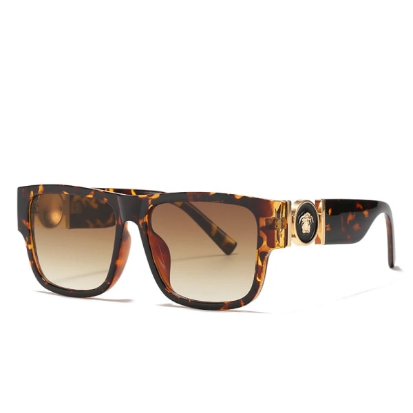 Bedste mærke solbriller Luksus designer solbriller Fabrik engros Tilpasset logo Overdimensionerede solbriller OEM C6 White Leopard/silver KD8173