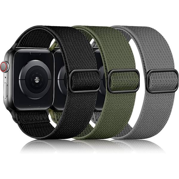 3-pakkia venyviä solo-loop-rannekkeita, yhteensopivia Apple Watch -rannekkeiden kanssa 44 mm 4