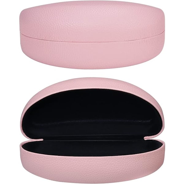 Stress Resistant Leather Hard Sunglasses Case (Pink), Large Clas